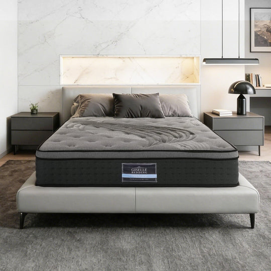34cm Thick Euro Top Double Mattress 5-Zone Pocket Spring Support 6.0/ Medium Firm coils 660 - Giselle Bedding Size Foam