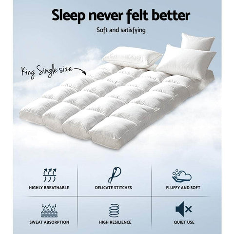 Mattress Topper Pillowtop Bamboo King Single