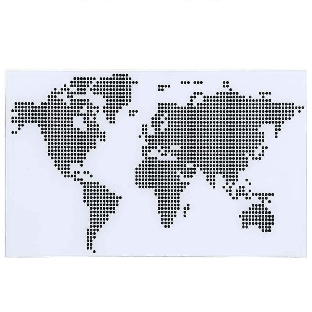 Glass Desk with World Map Pattern