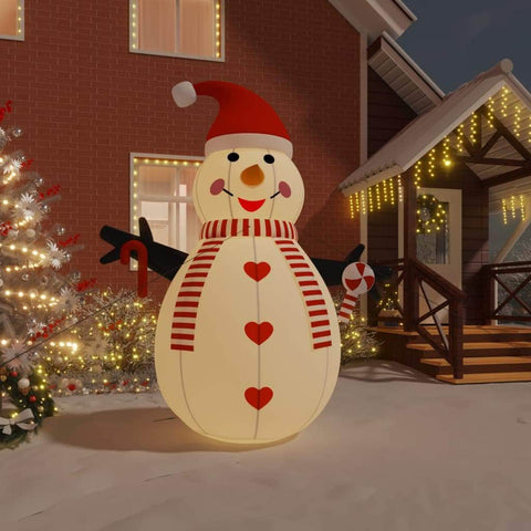Glittering Snowman Spectacle: LED-Lit Inflatable Frosty