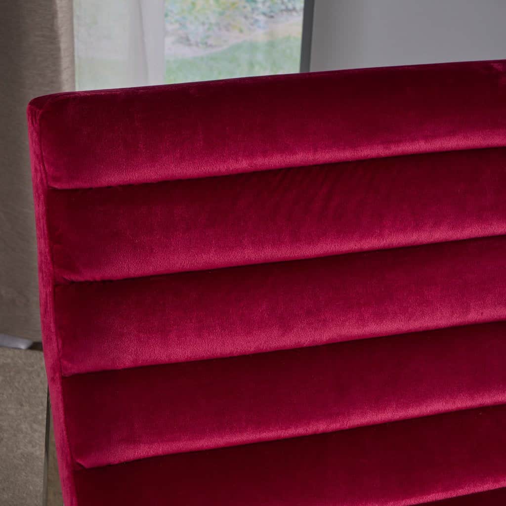 Glorie Garnet/Red Velvet Sofa Accent Chair ArmChair