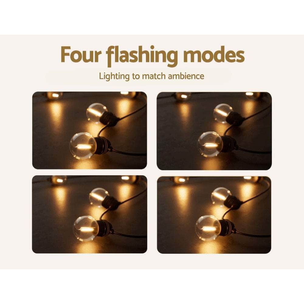 Glowing Solar Festoon Lights for Outdoor Christmas Magic