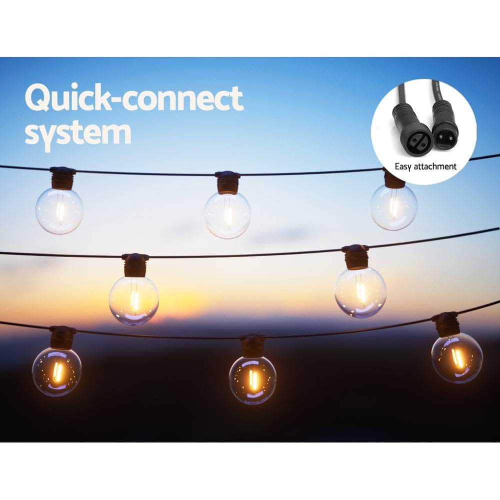 Glowing Solar Festoon Lights for Outdoor Christmas Magic