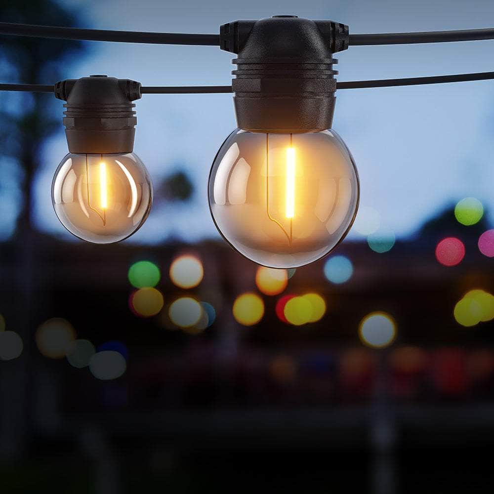 Glowing Solar Festoon Lights for Outdoor Christmas Magic