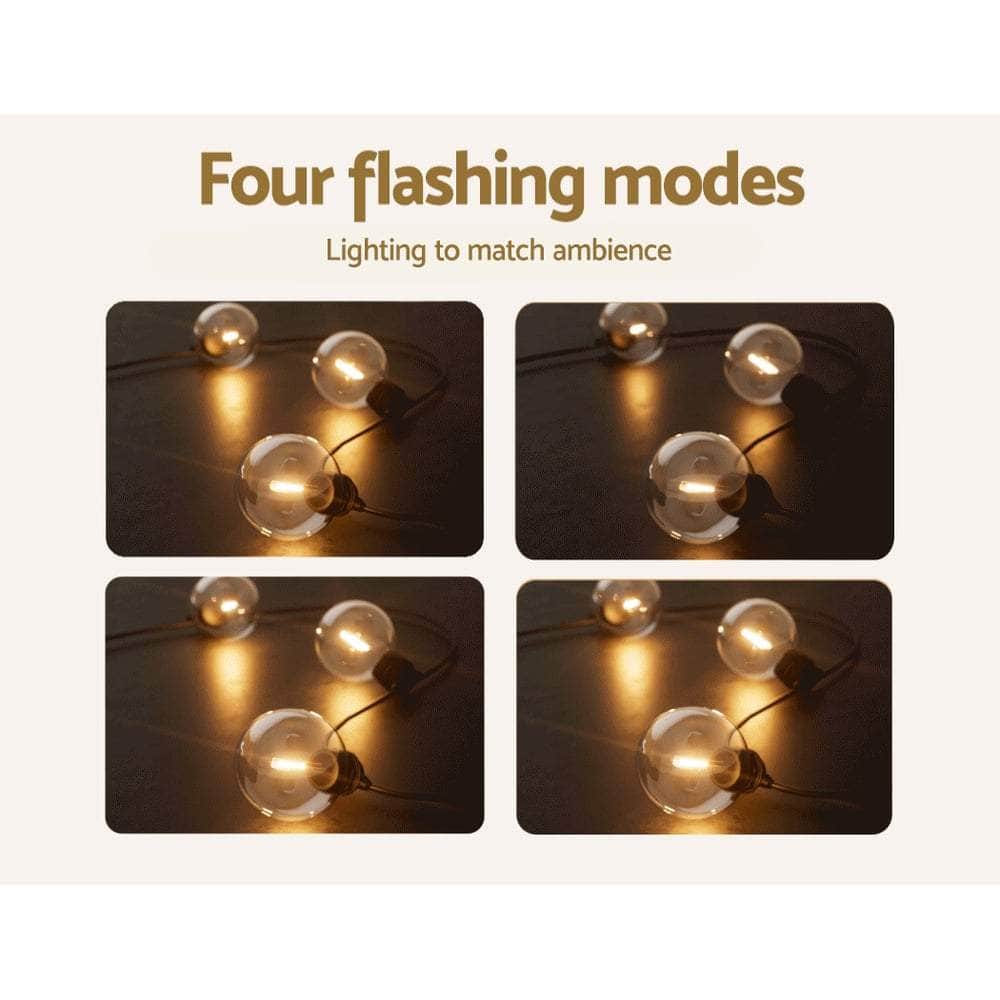 Glowing Solar Festoon Lights for Outdoor Christmas Magic