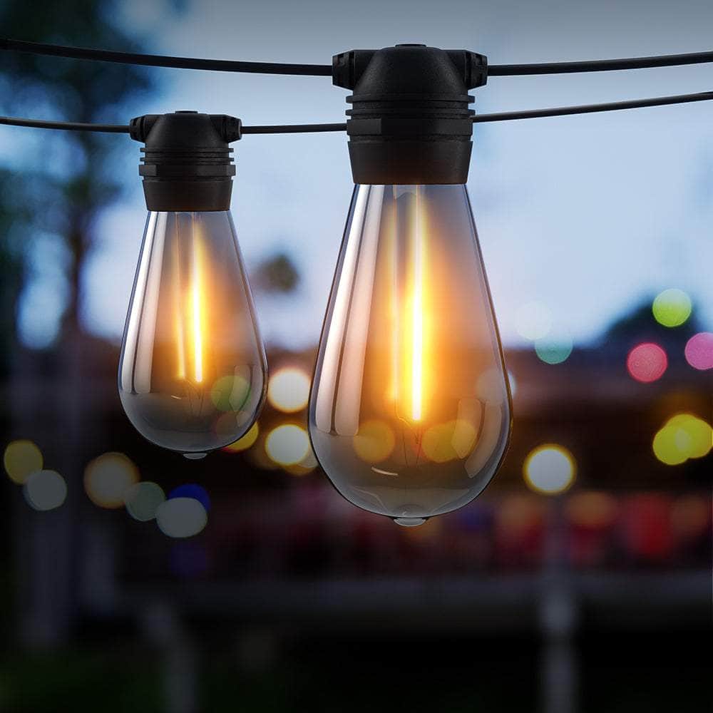 Glowing Solar Festoon Lights for Outdoor Christmas Magic