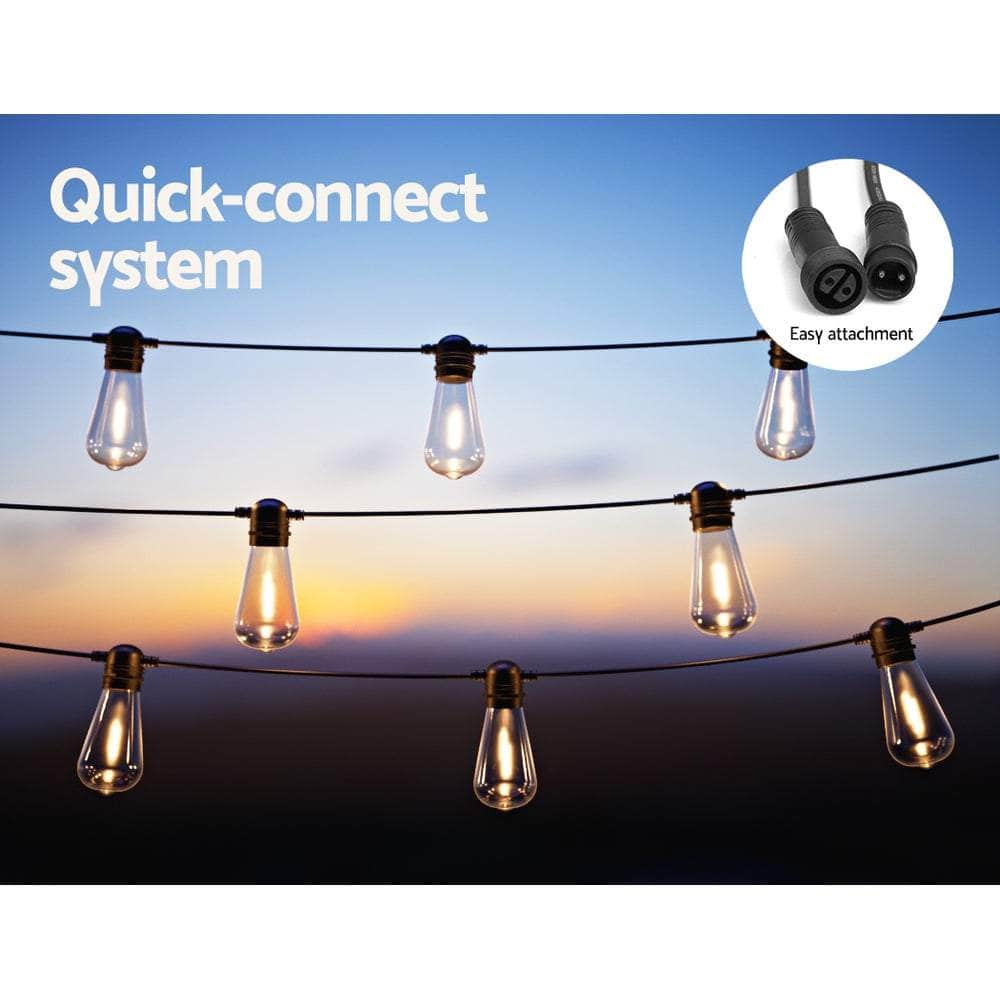 Glowing Solar Festoon Lights for Outdoor Christmas Magic