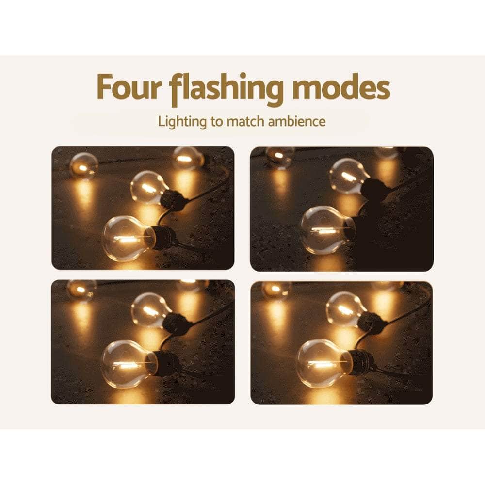 Glowing Solar Festoon Lights for Outdoor Christmas Magic