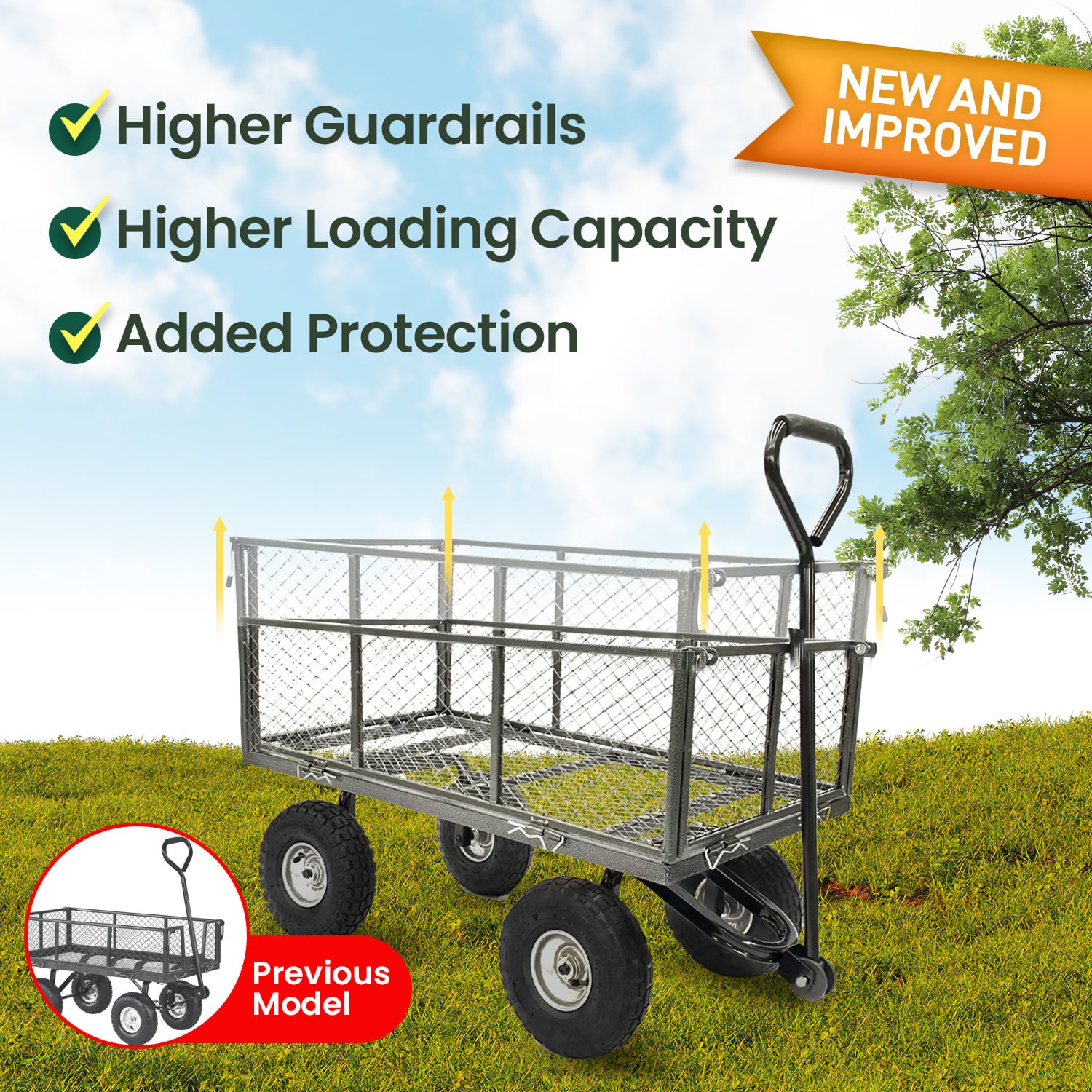 Garden Trolley Cart 300kg 110x102x51cm