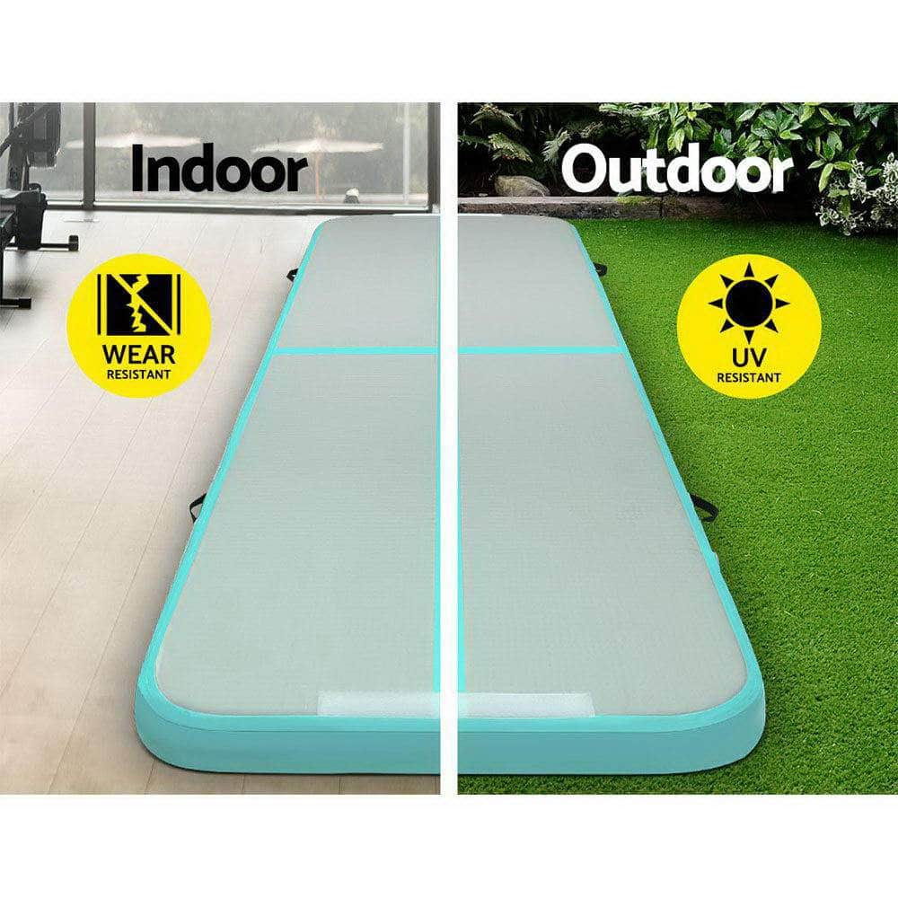 Gofun 3X1M Inflatable Air Track Mat With Pump Tumbling Gymnastics Green
