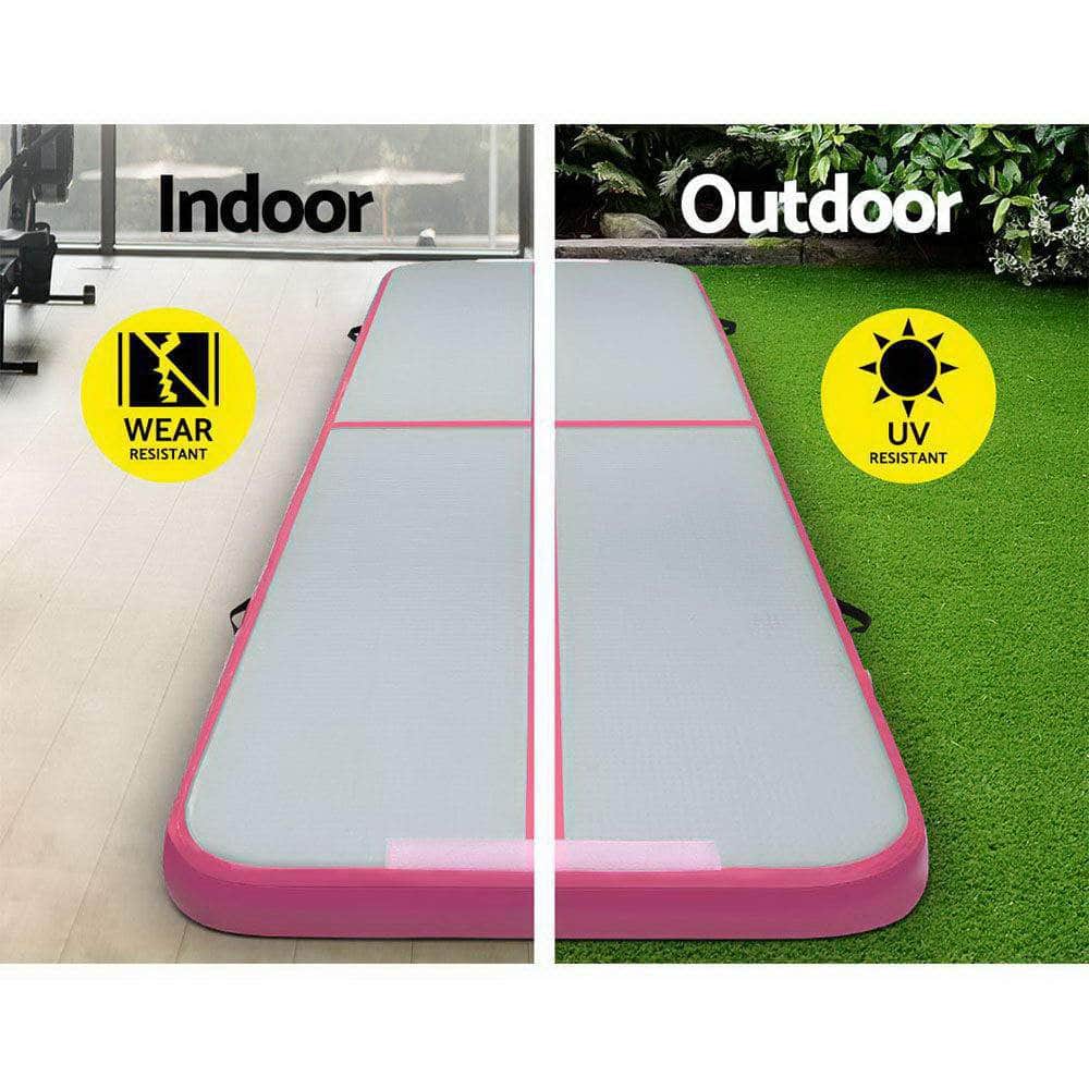 Gofun 3X1M Inflatable Air Track Mat With Pump Tumbling Gymnastics Pink