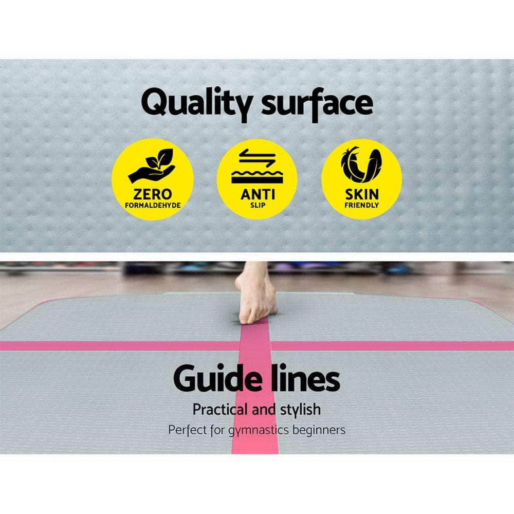 Gofun 3X1M Inflatable Air Track Mat With Pump Tumbling Gymnastics Pink