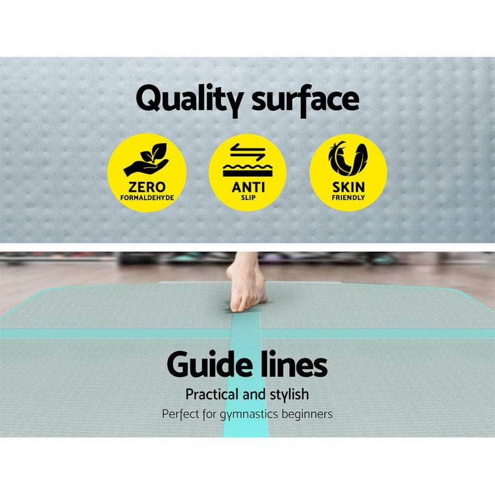 Gofun 4X1M Inflatable Air Track Mat Tumbling Floor Home Gymnastics Green