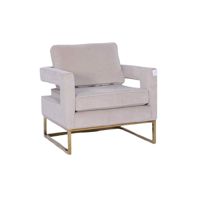 Golden Framed Bottom Armed Accent Chair