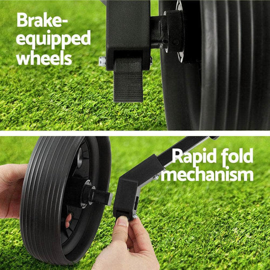 Golf Buggy Quick Folding Trolley Golf Cart Trolley 2 Wheels Cup Holder | Golf Accessories - photo 6