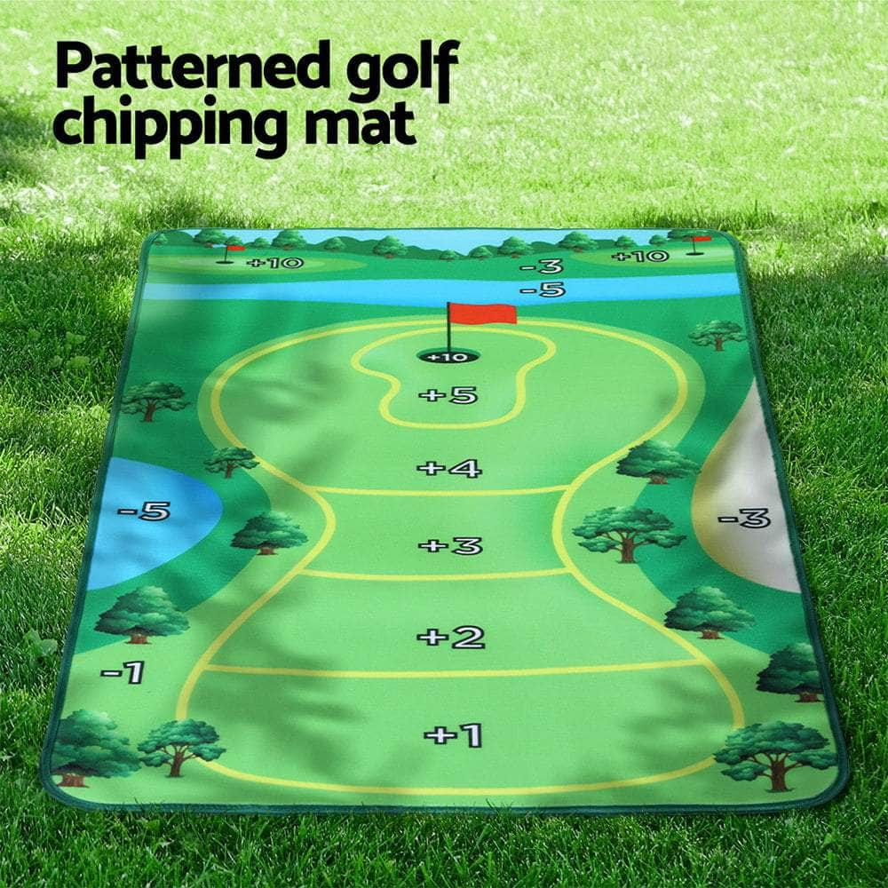 Golf Chipping Game Mat Indoor Outdoor Practice Training Aid Set