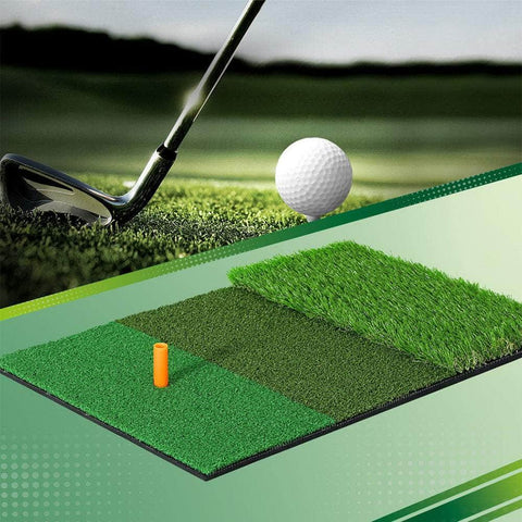 Golf Hitting Mat Portable Driving Range Practice Training Aid 3 in 1