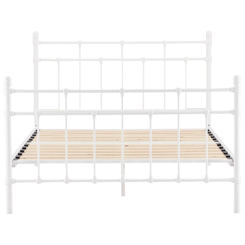 Gracy King Single Bed Size Metal Frame Platform Mattress Base - White