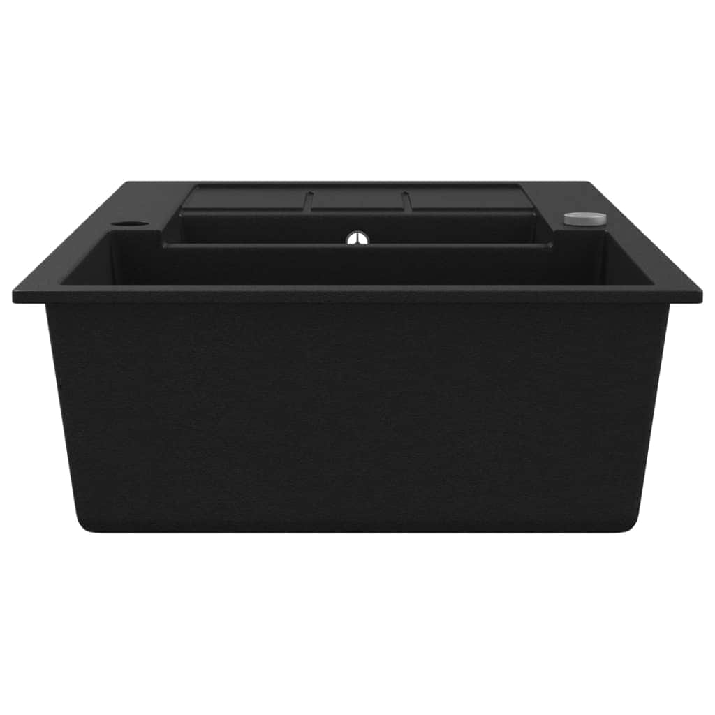 Granite Kitchen Sink Double Basin Black