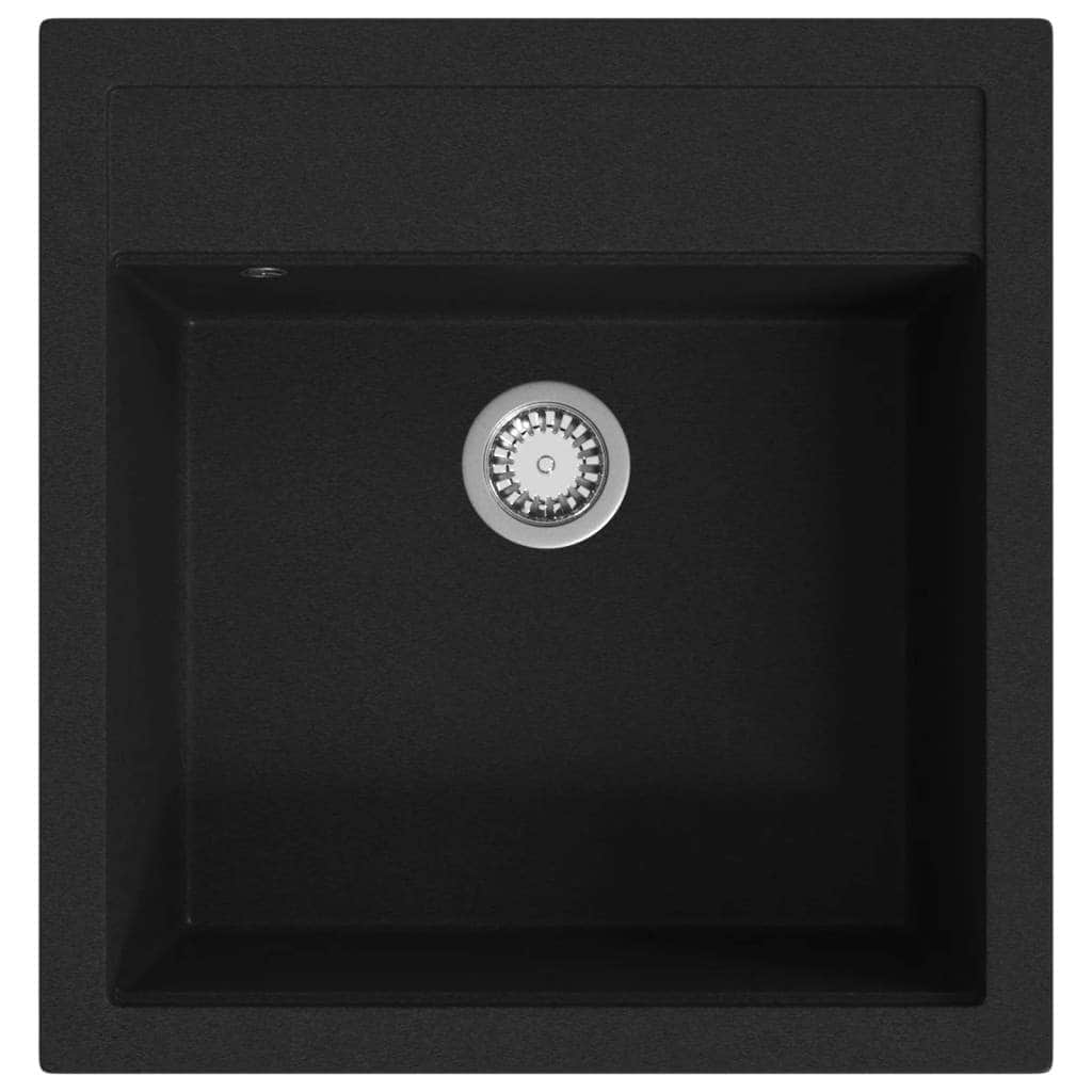 Granite Kitchen Sink Single Basin Black