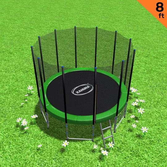 Green colour - Green 8ft Blizzard Outdoor Trampoline Kids Backyard Fun