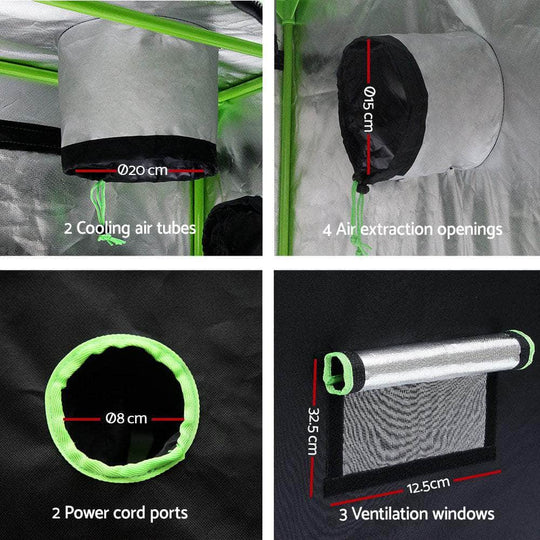 Grow Tent 80X80X160Cm Hydroponics Kit Indoor Plant Room System, Greenhouses & Accessories