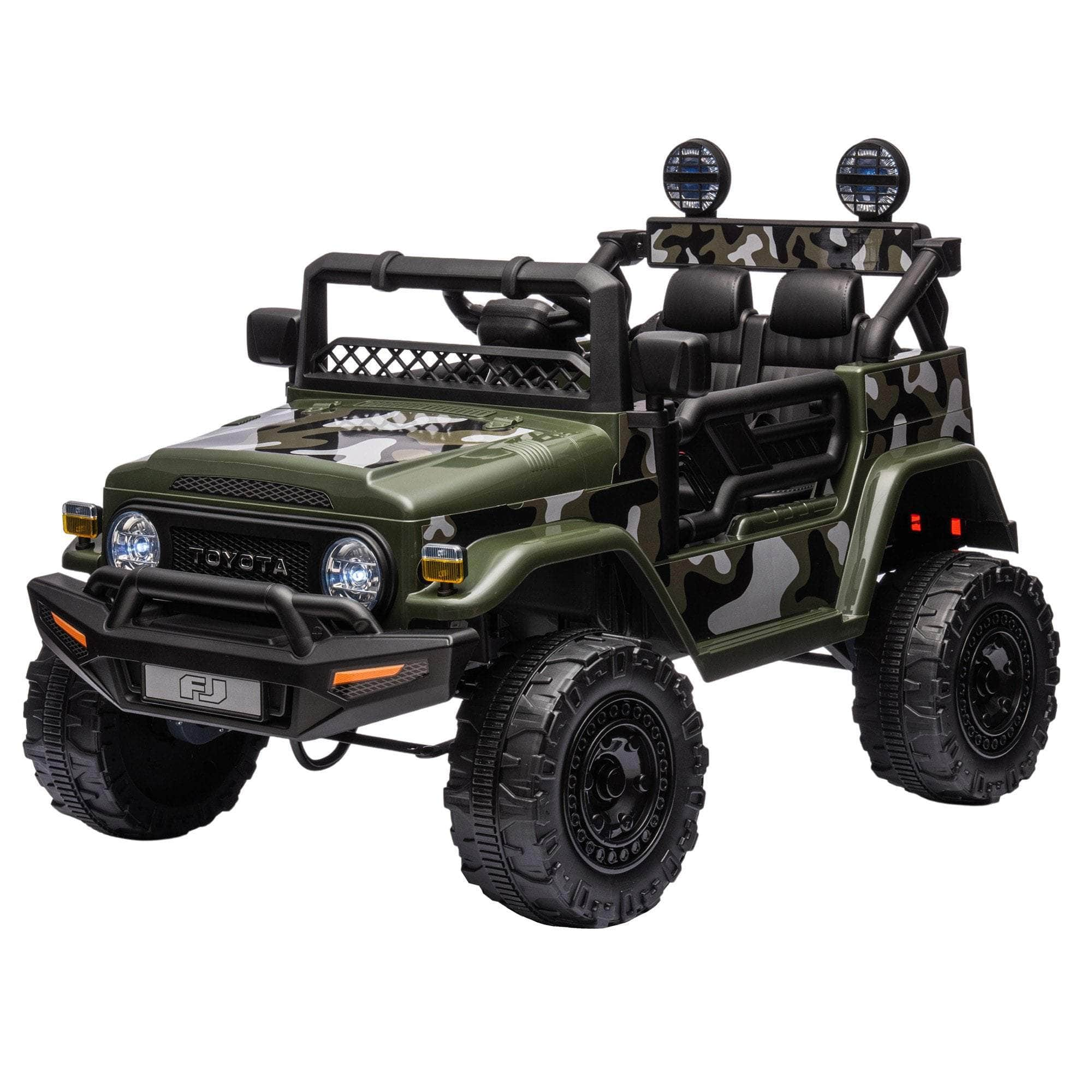 Green/Khaki/White Toyota FJ Cruiser Kids Ride On Car