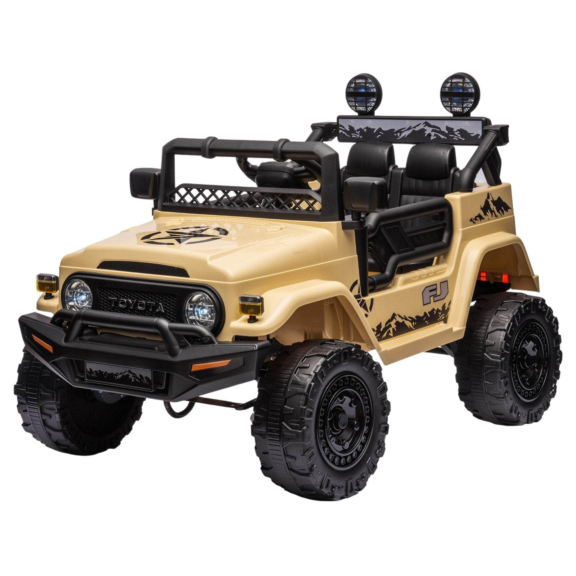 Green/Khaki/White Toyota FJ Cruiser Kids Ride On Car