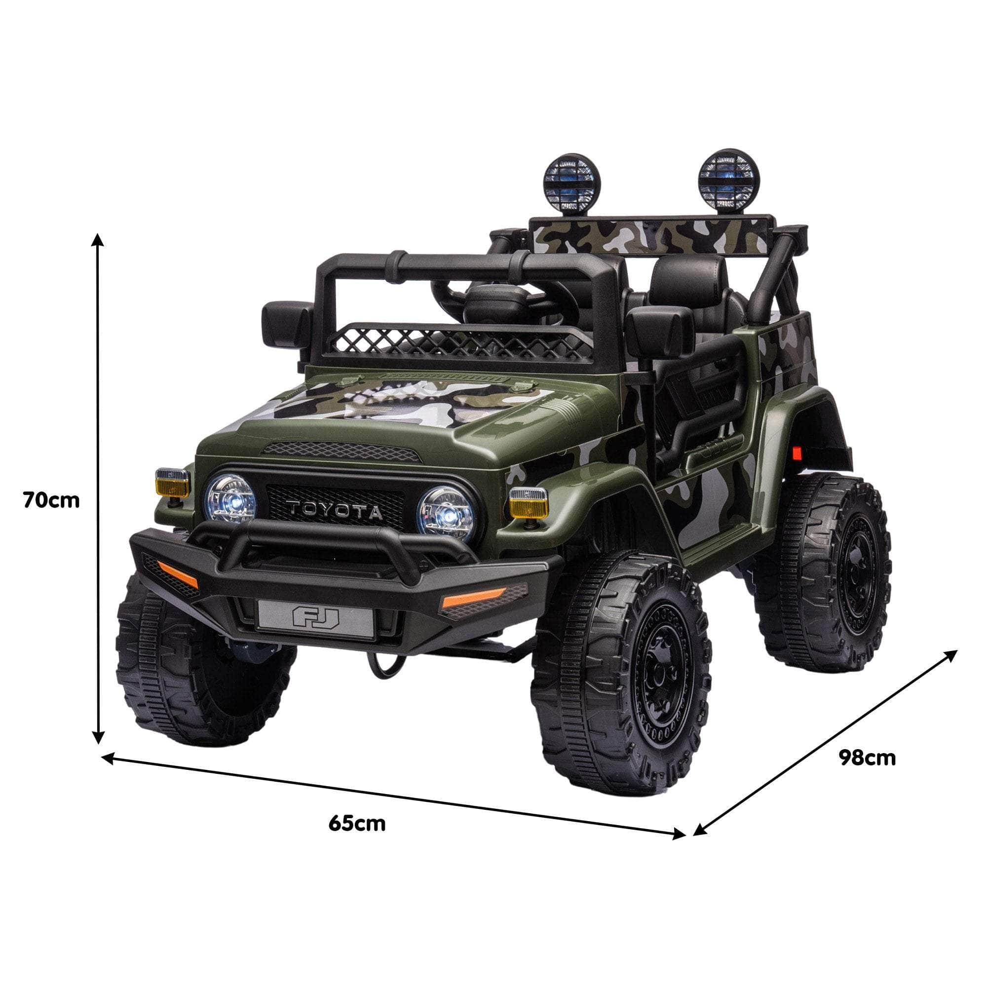 Green/Khaki/White Toyota FJ Cruiser Kids Ride On Car