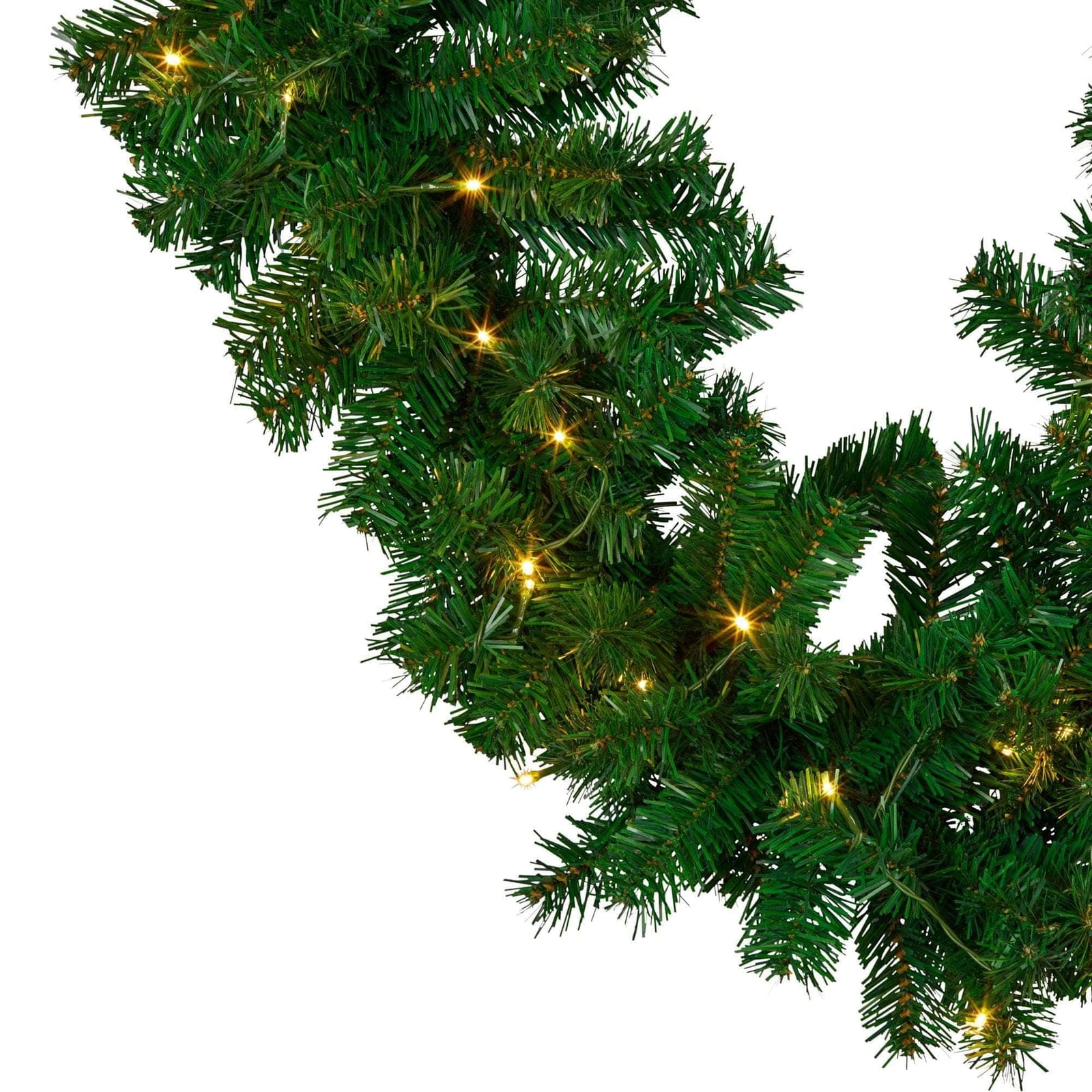 Green Pre-Lit Christmas Garland - 274cm, Green colour
