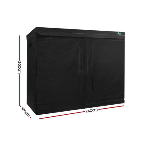 Grow Tent 240X120X200Cm Hydroponics Kit Indoor Plant Room Black