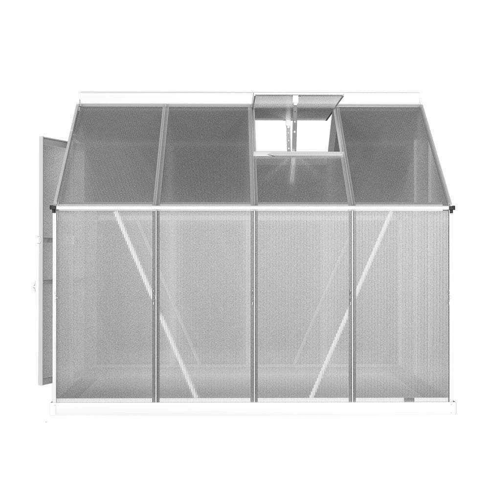 Greenhouse 2.42x1.9x1.95M Aluminium Polycarbonate Green House Garden Shed