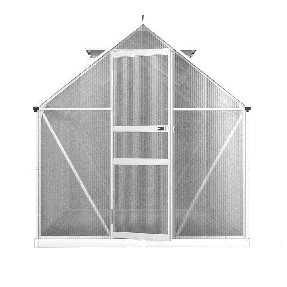 Greenhouse 2.42x1.9x1.95M Aluminium Polycarbonate Green House Garden Shed