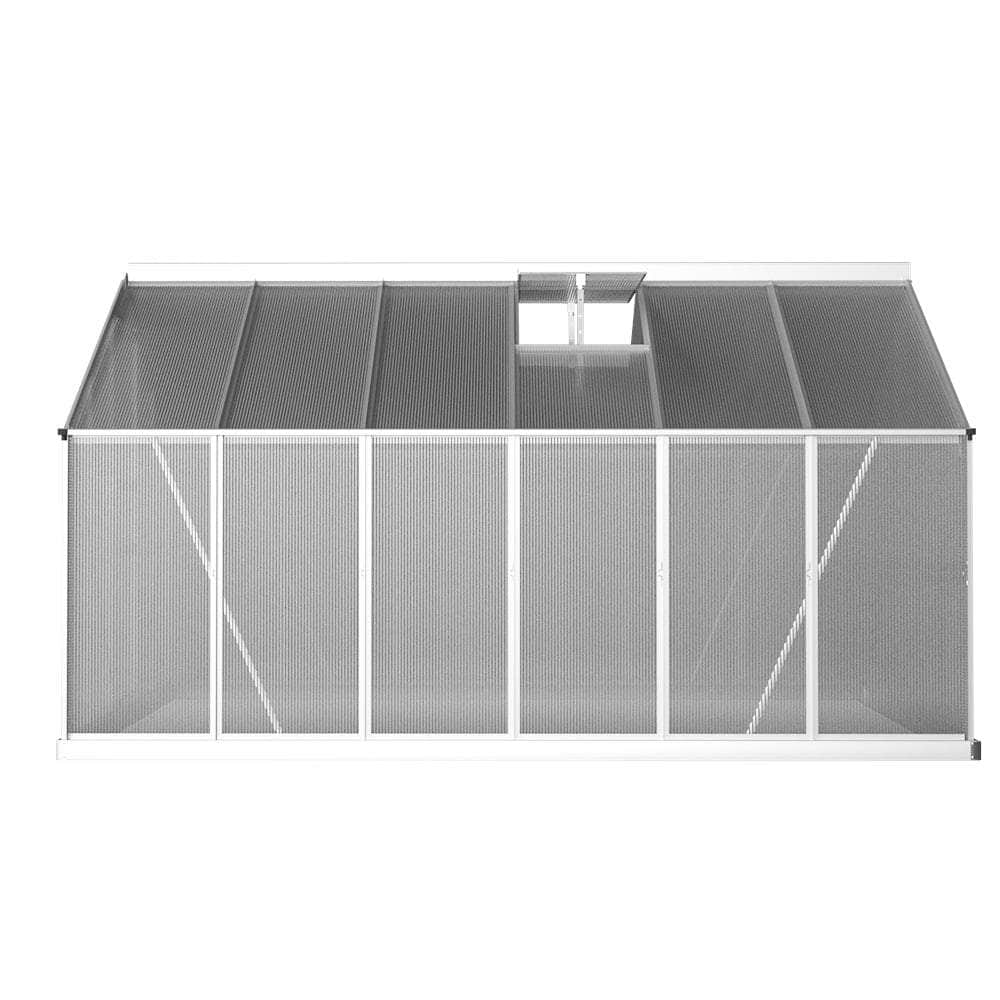 Greenhouse 3.6x2.5x1.95M Aluminium Polycarbonate Green House Garden Shed