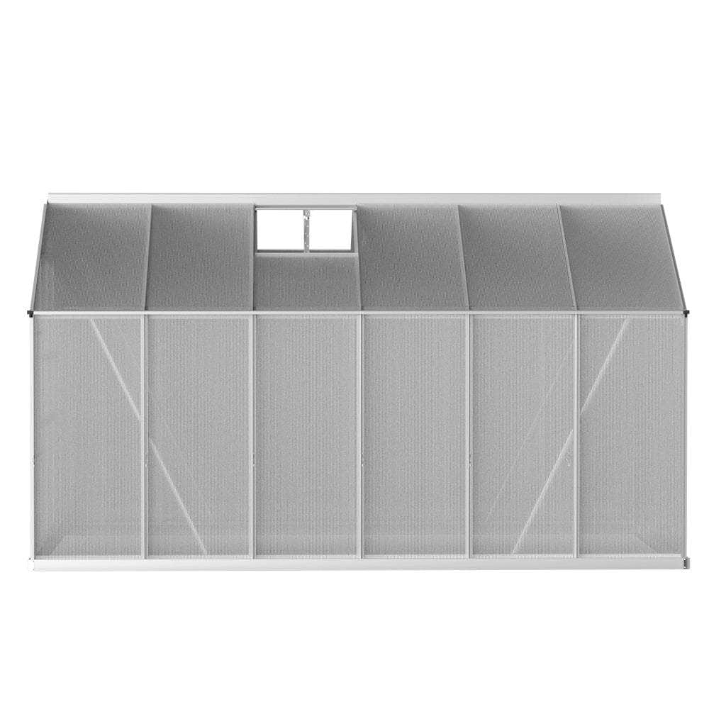 Greenhouse 3x2.5x2.26M Double Doors Aluminium Green House Garden Shed