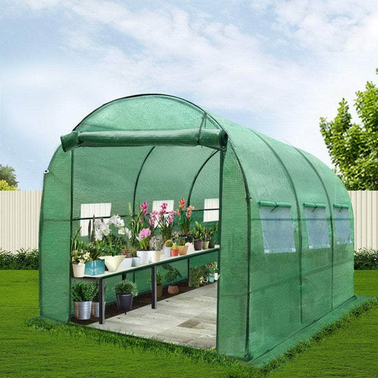 Greenhouse 3x2x2M Walk in Green House Tunnel Plant Garden Shed Dome with Greenhouses & Accessories