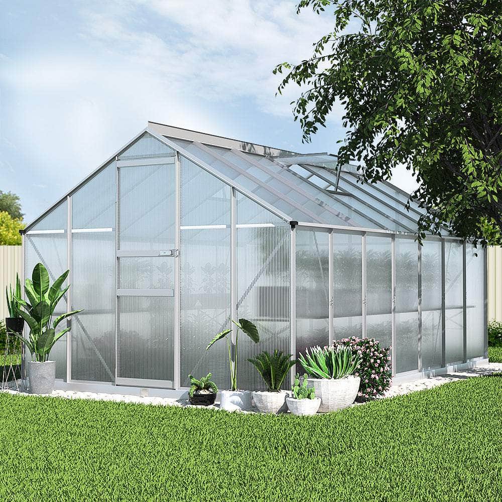 Greenhouse 4.2x2.5x1.95M Aluminium Polycarbonate Green House Garden Shed