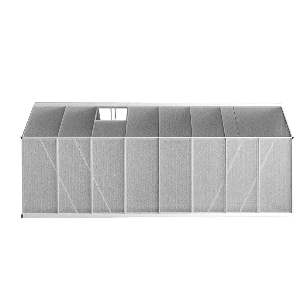 Greenhouse 4.7x2.5x2.26M Double Doors Aluminium Green House Garden Shed