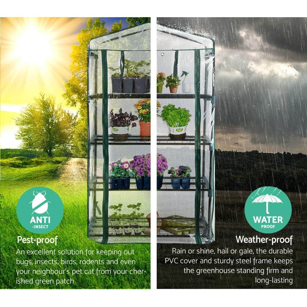 Greenhouse 4 Tiers Mini Green House Garden Bed Planter Box 1.6x0.7x0.5M