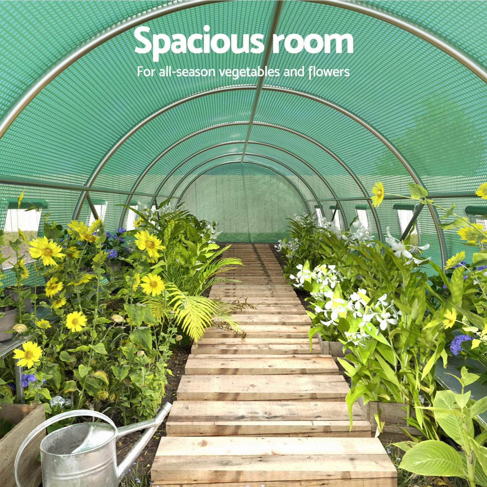 Greenhouse 9x3x2M Walk in Green House Tunnel Plant Garden Shed Dome
