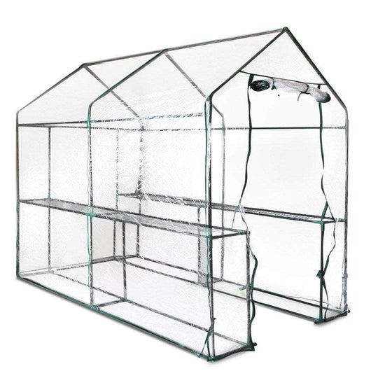 Greenhouse Tunnel - Walk-In Clear Garden Shed with 4