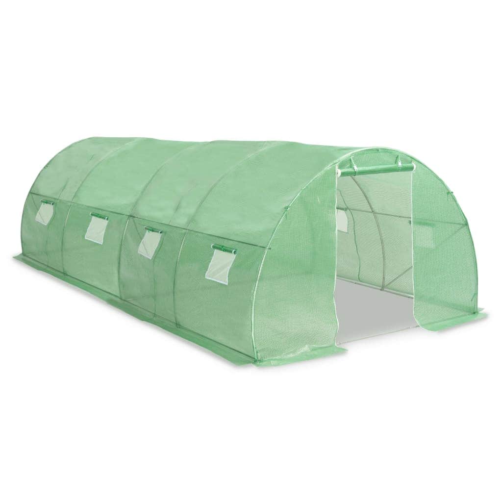 Greenhouse with Steel Foundation  /Green