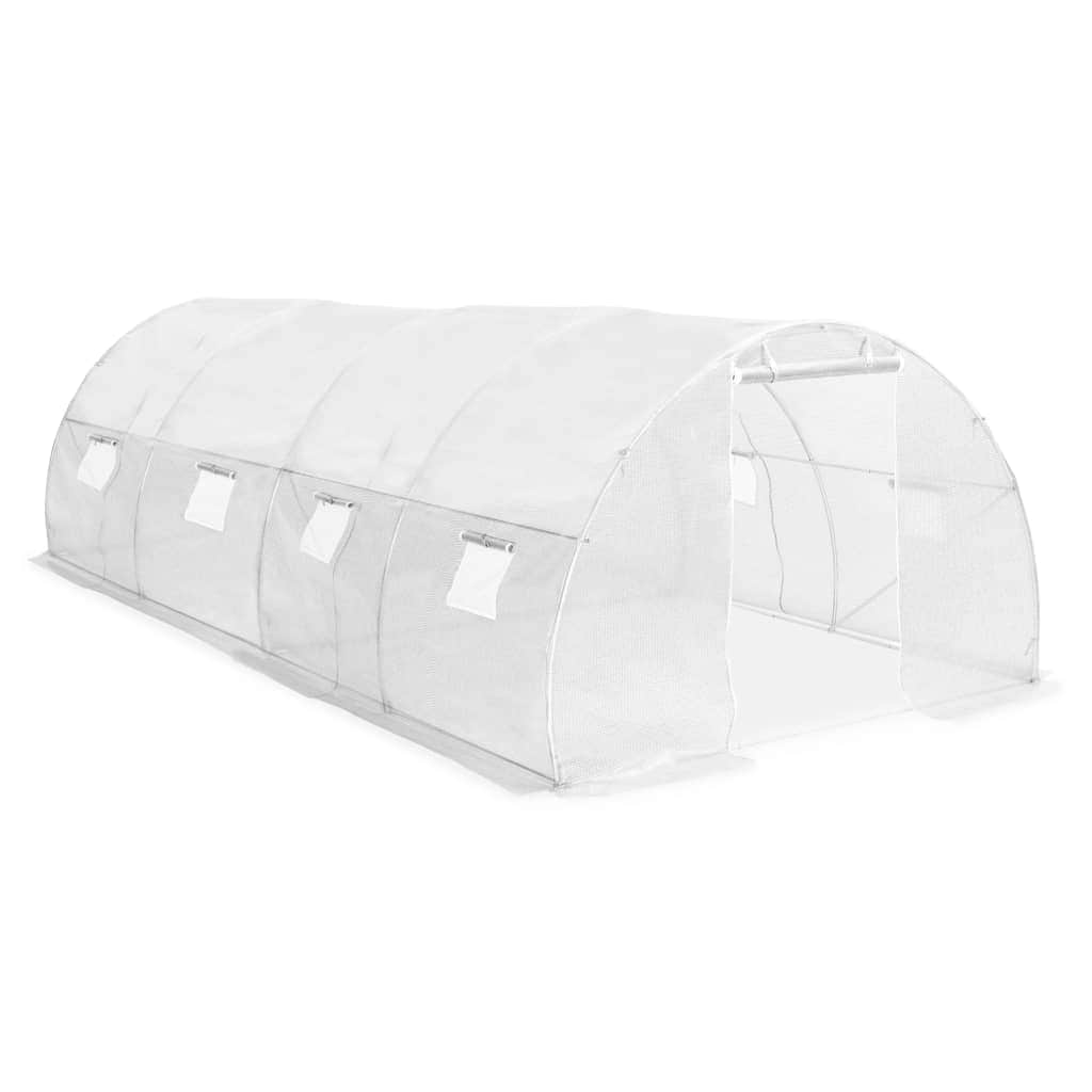 Greenhouse with Steel Foundation  White