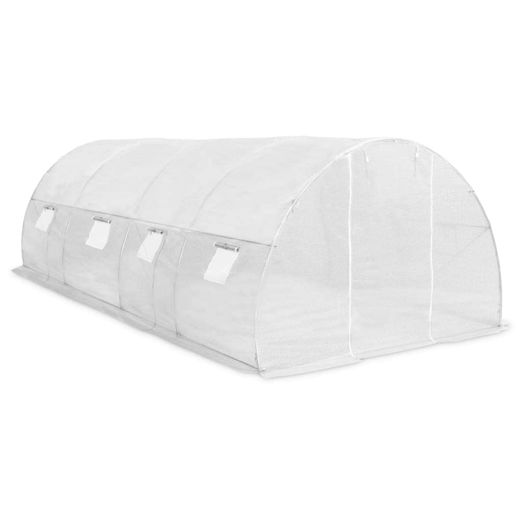 Greenhouse with Steel Foundation  White