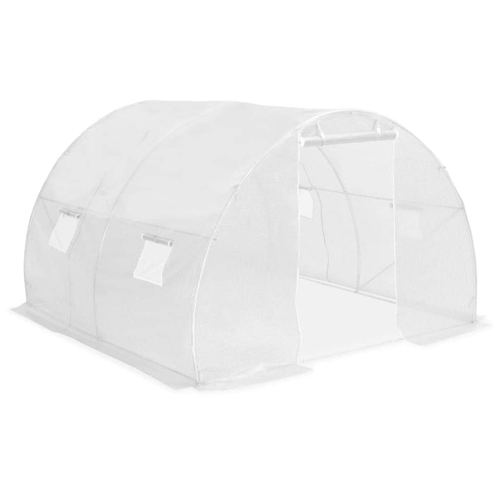Greenhouse with Steel Foundation - White