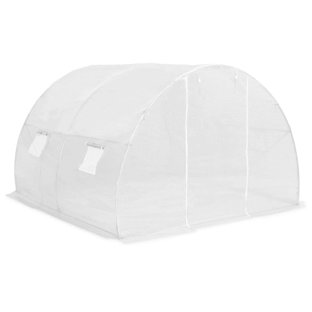 Greenhouse with Steel Foundation - White