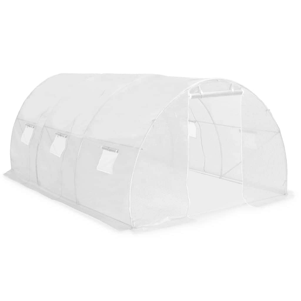 Greenhouse with Steel Foundation White
