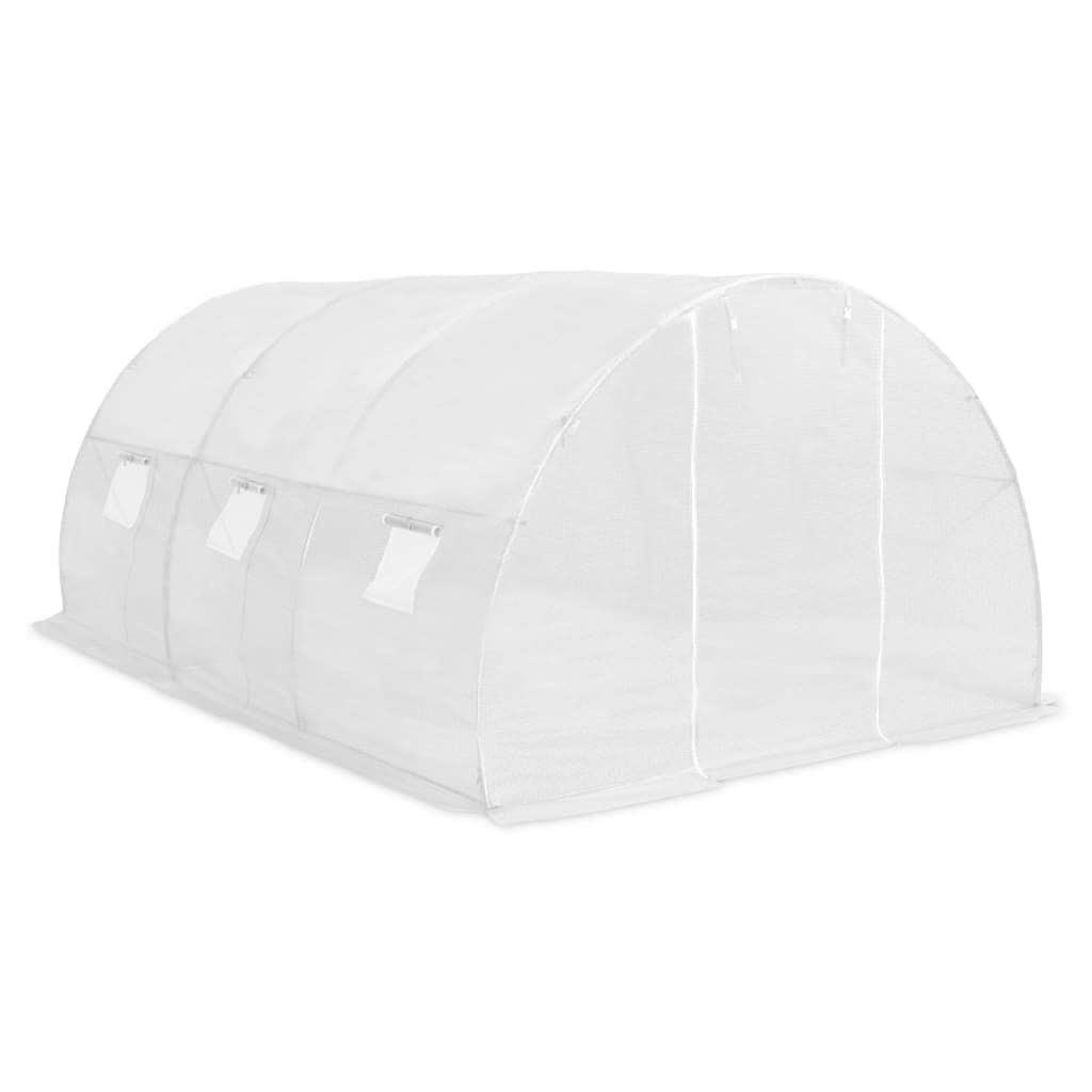 Greenhouse with Steel Foundation White