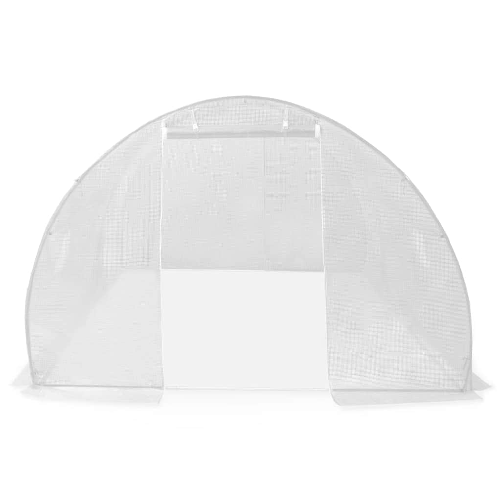 Greenhouse with Steel Foundation White