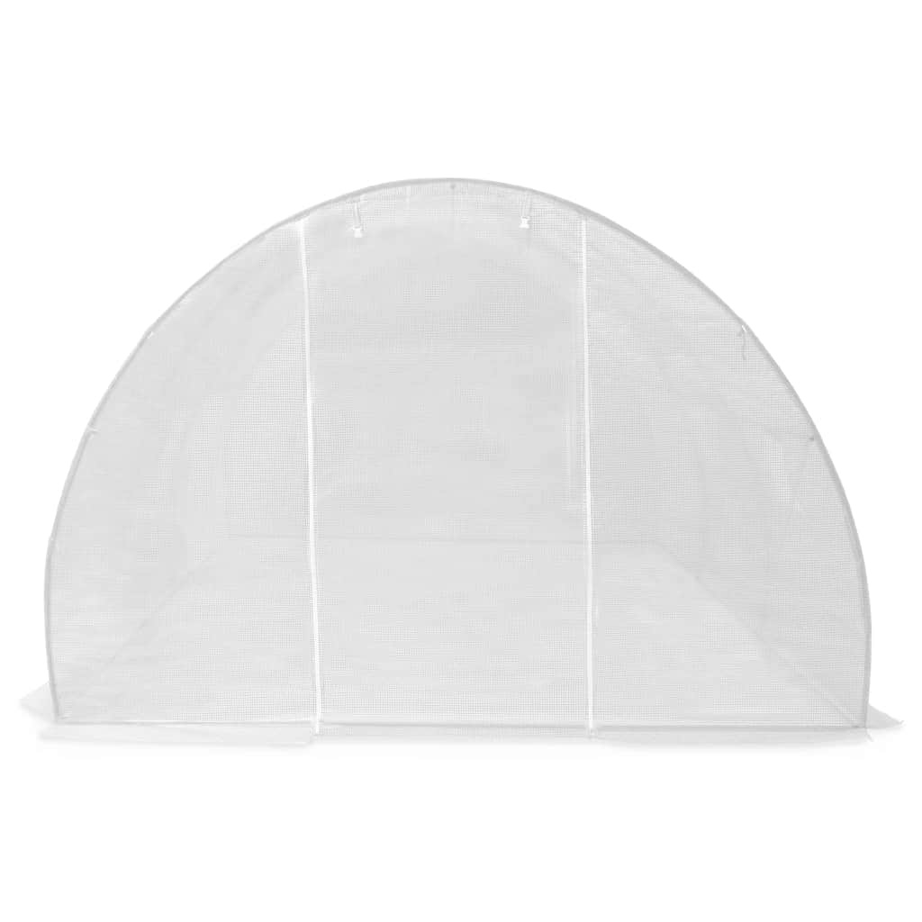 Greenhouse with Steel Foundation White
